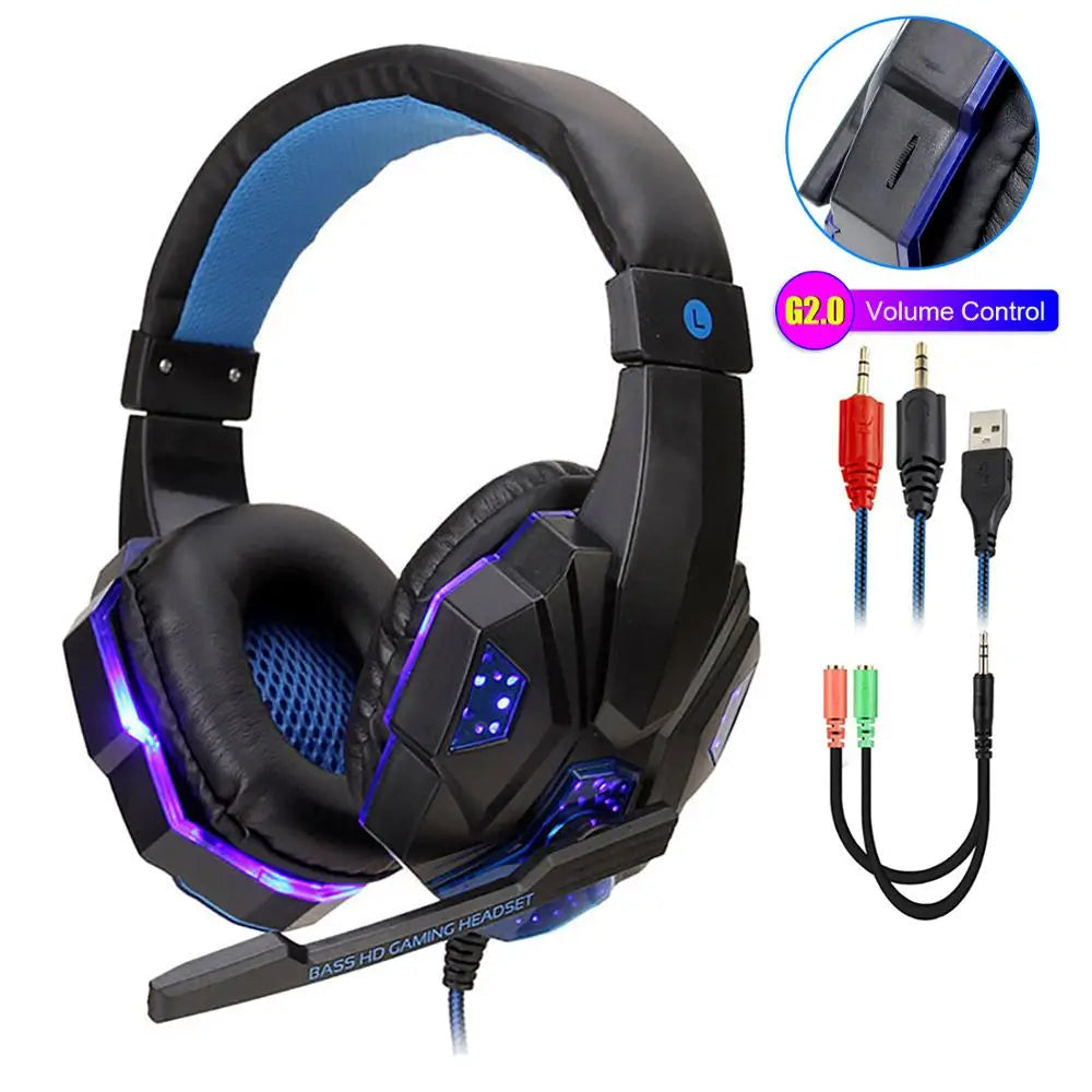 Wired Gaming Headset with LED Lights