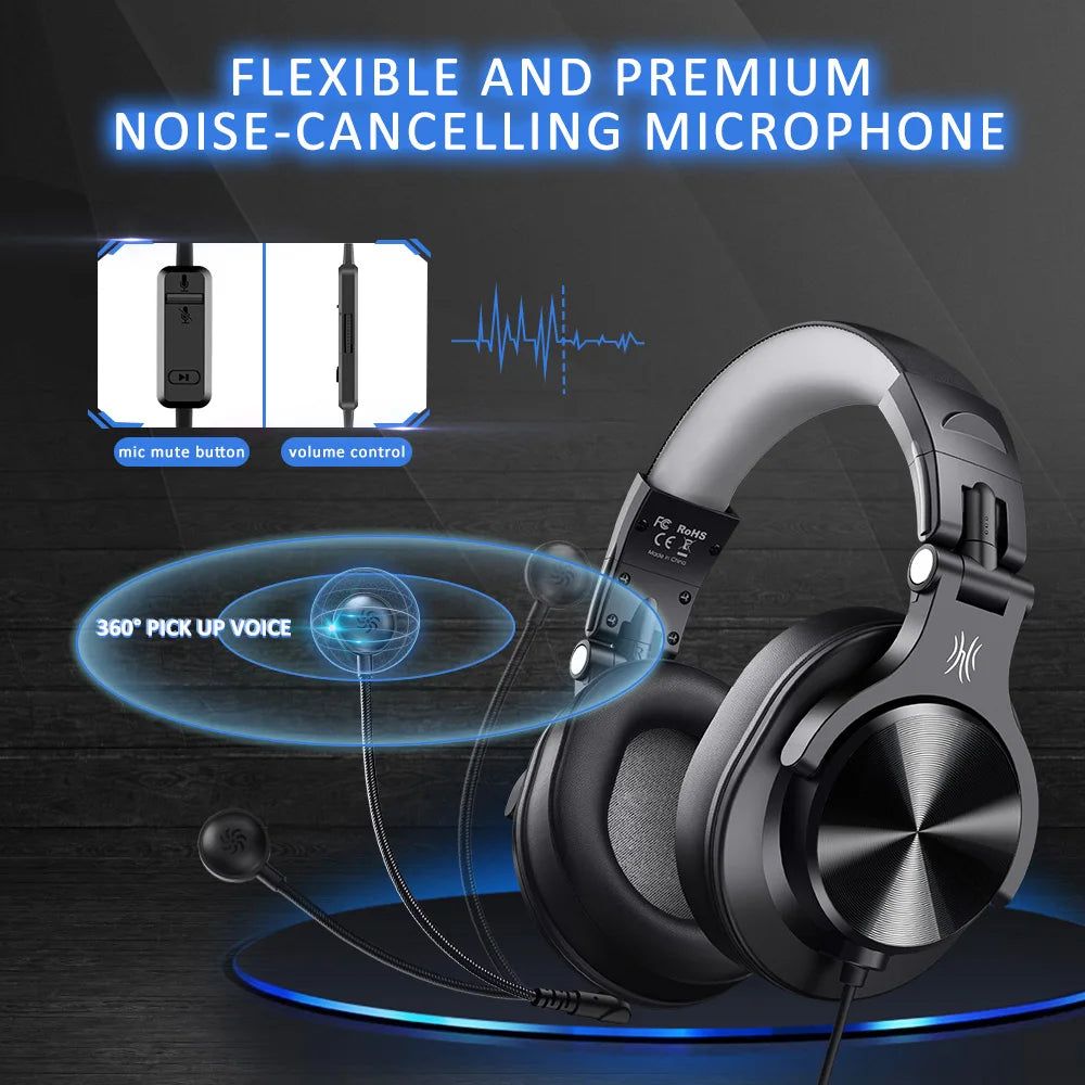 Wired Gaming Headset with Detachable Mic
