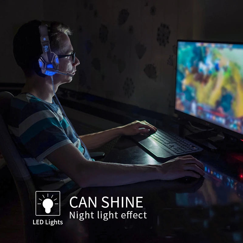 Wired Gaming Headset with LED Lights
