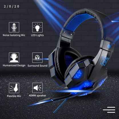 Wired Gaming Headset with LED Lights