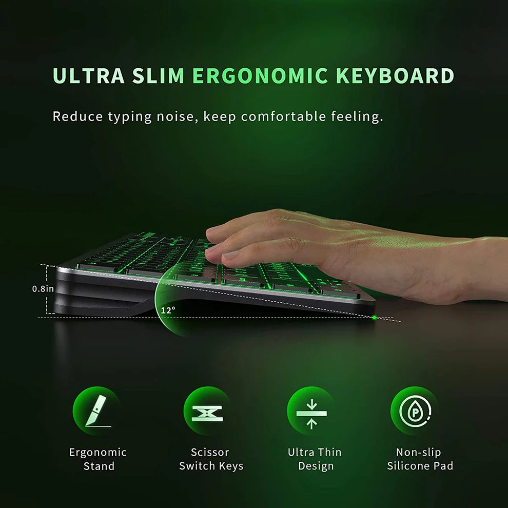 Rechargeable Wireless Backlit Bluetooth Keyboard