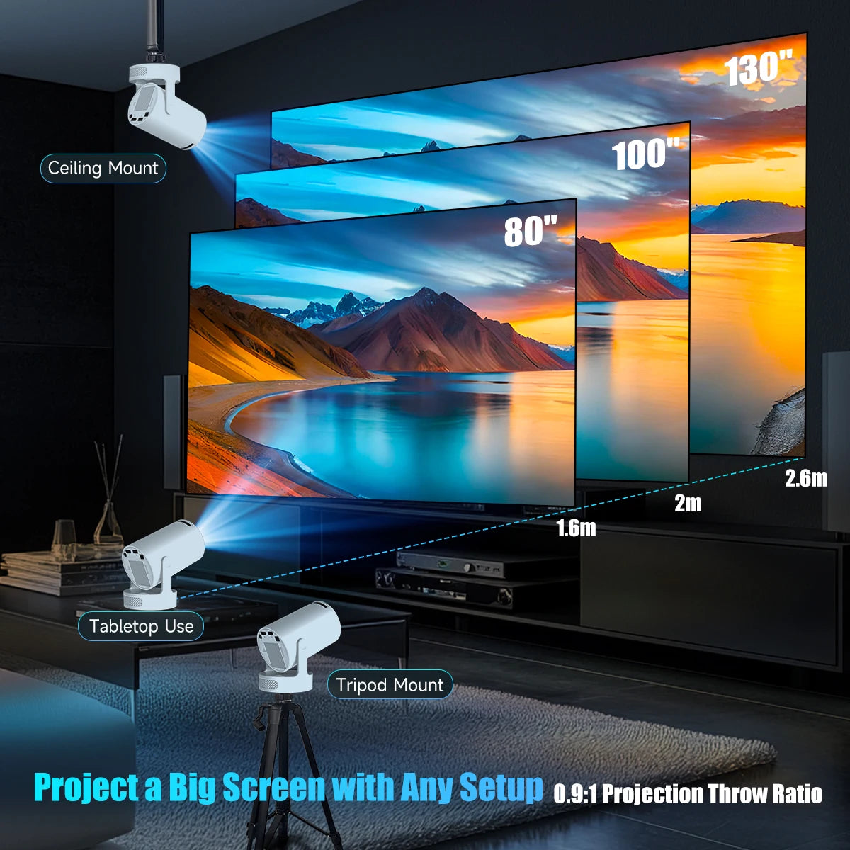HY300 Pro+ Portable 4K Projector