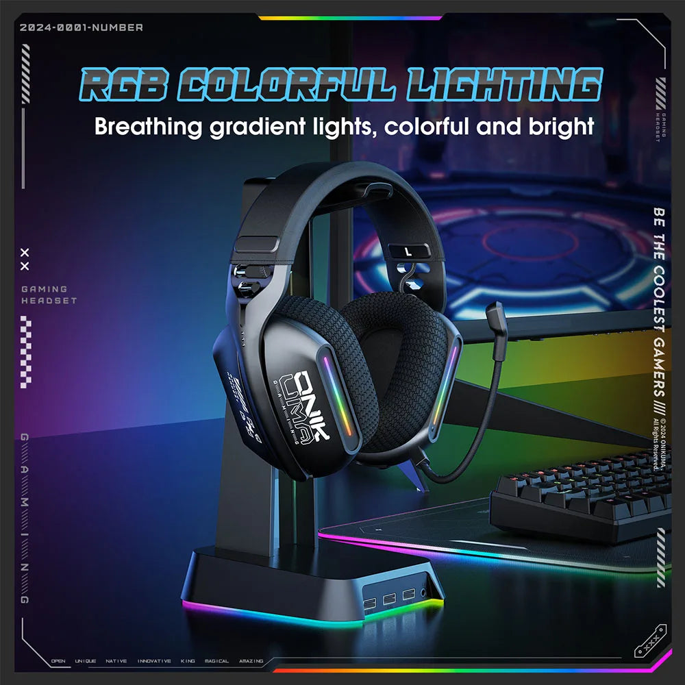 Wireless Gaming Headset with HD Mic