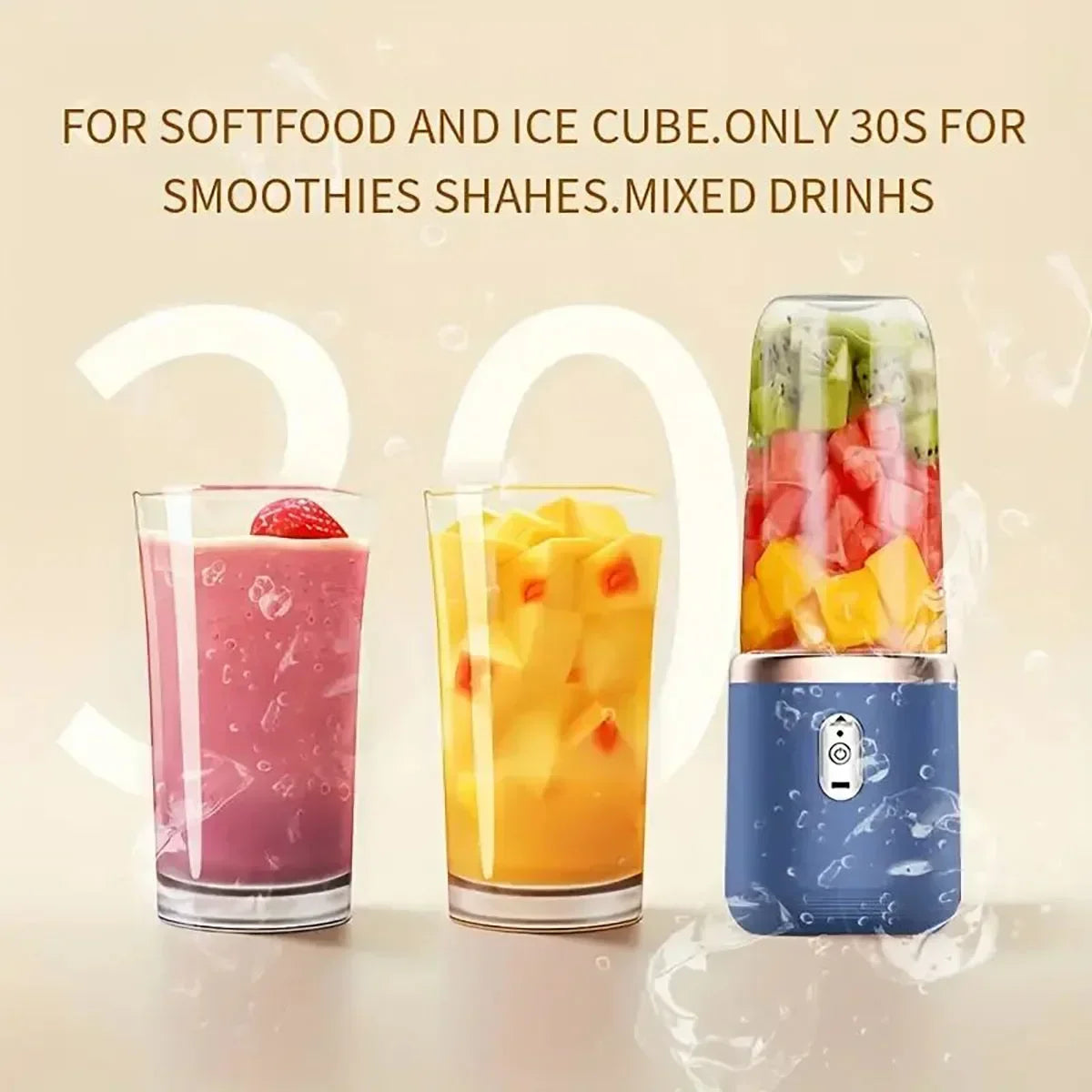 USB Rechargeable Portable Blender – Dual Cup
