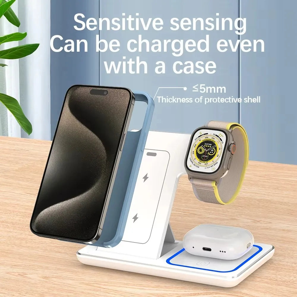 Foldable 3-in-1 Wireless Charger Stand