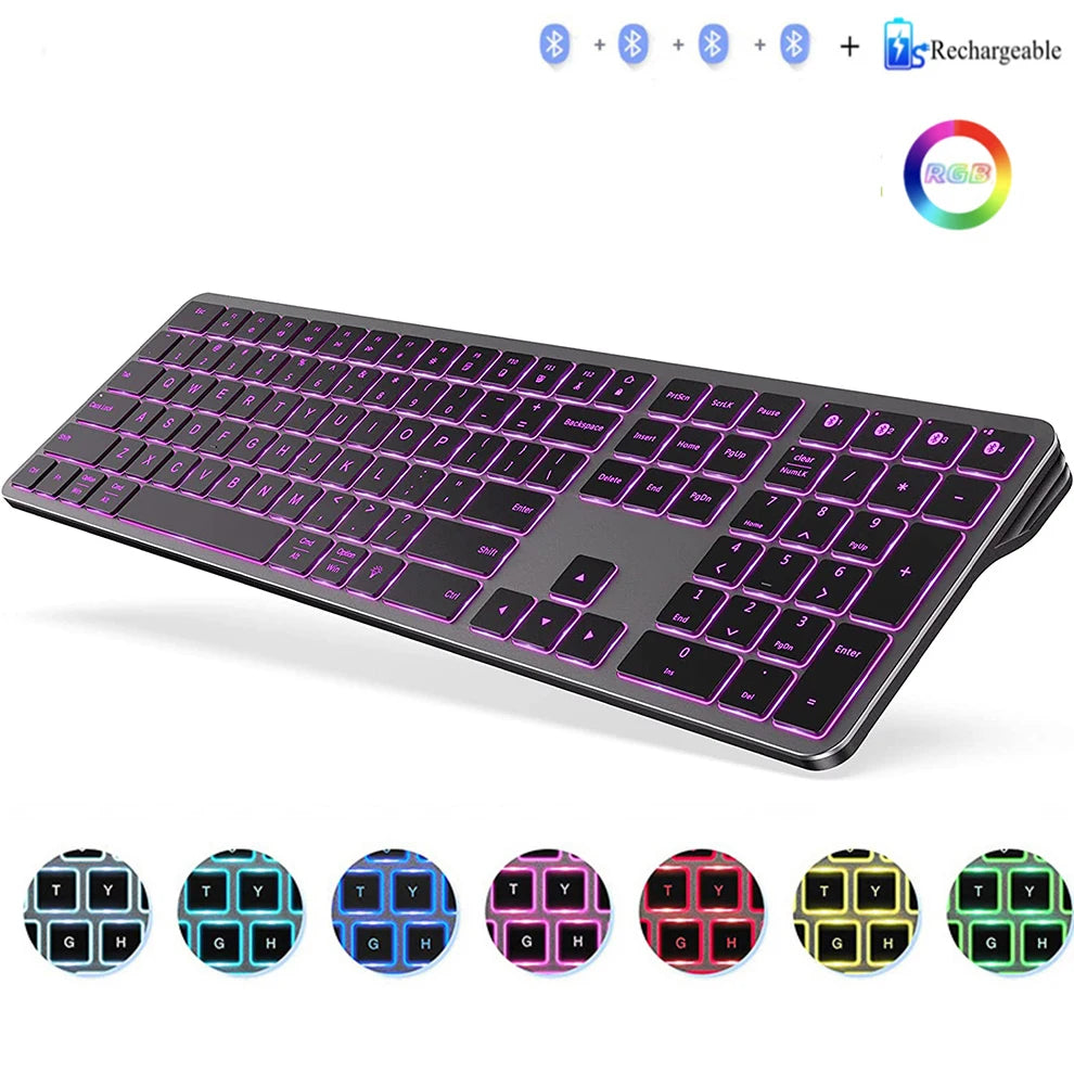 Rechargeable Wireless Backlit Bluetooth Keyboard