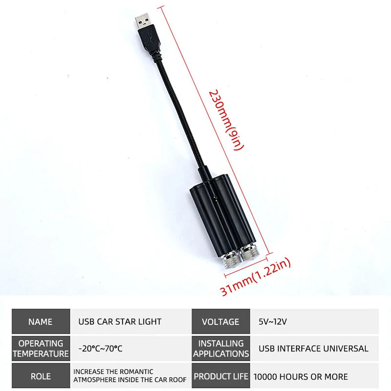 USB Car Roof Starry Light