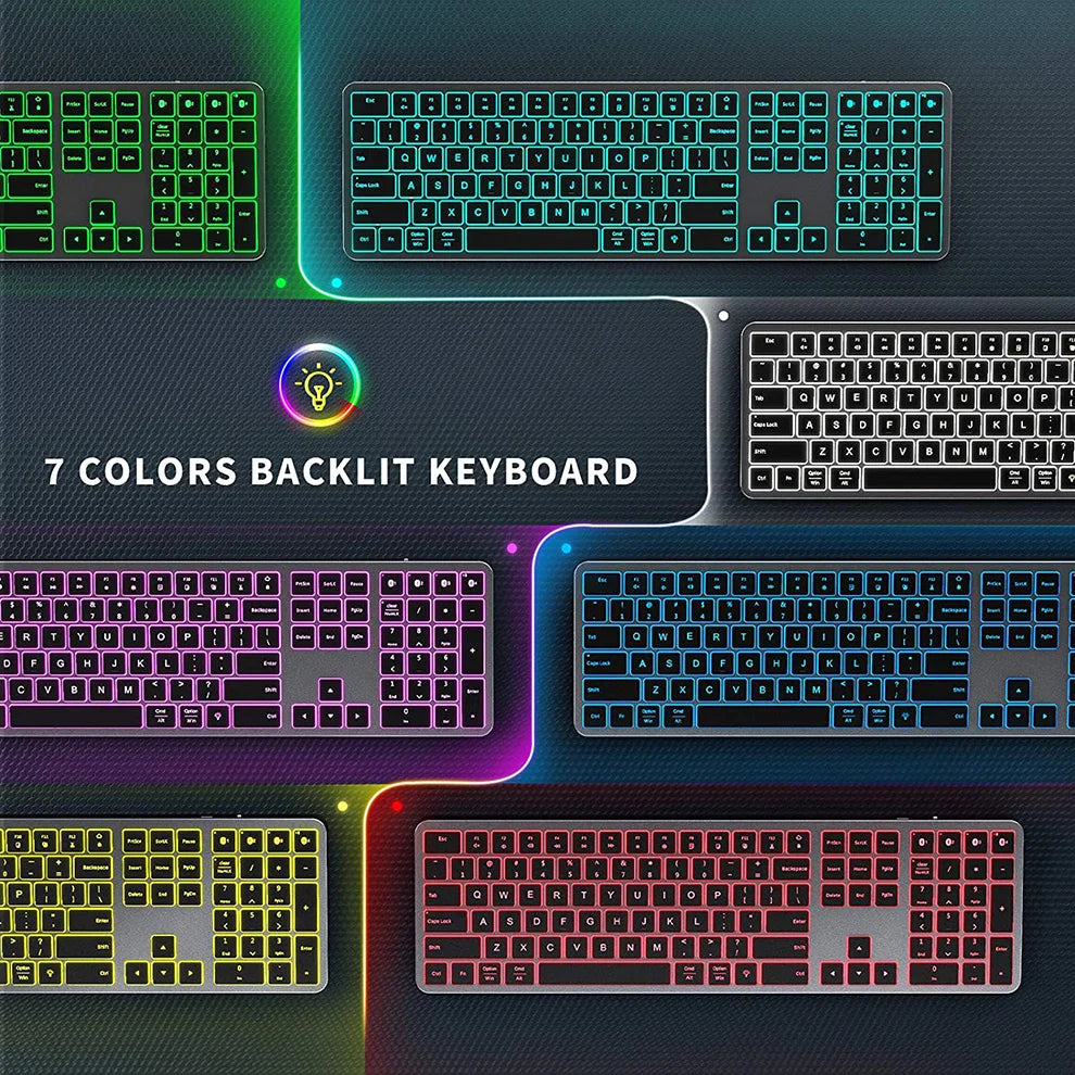 Rechargeable Wireless Backlit Bluetooth Keyboard