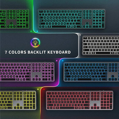 Rechargeable Wireless Backlit Bluetooth Keyboard
