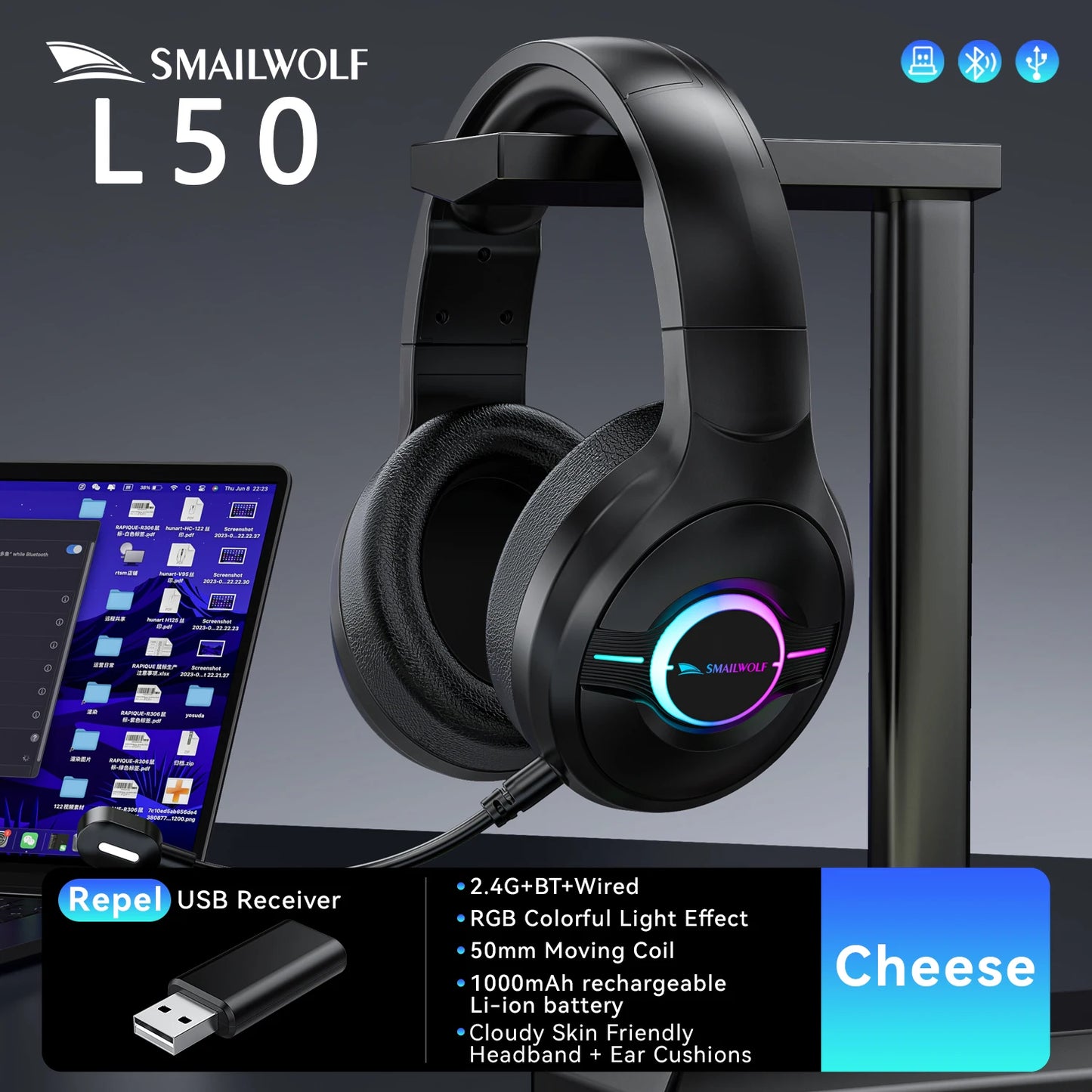 Wireless Three-Mode Gaming Headset