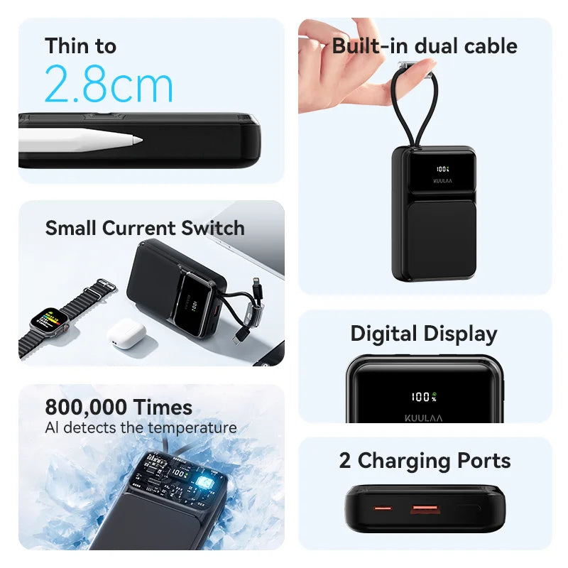 20000mAh Power Bank with Type-C Cable