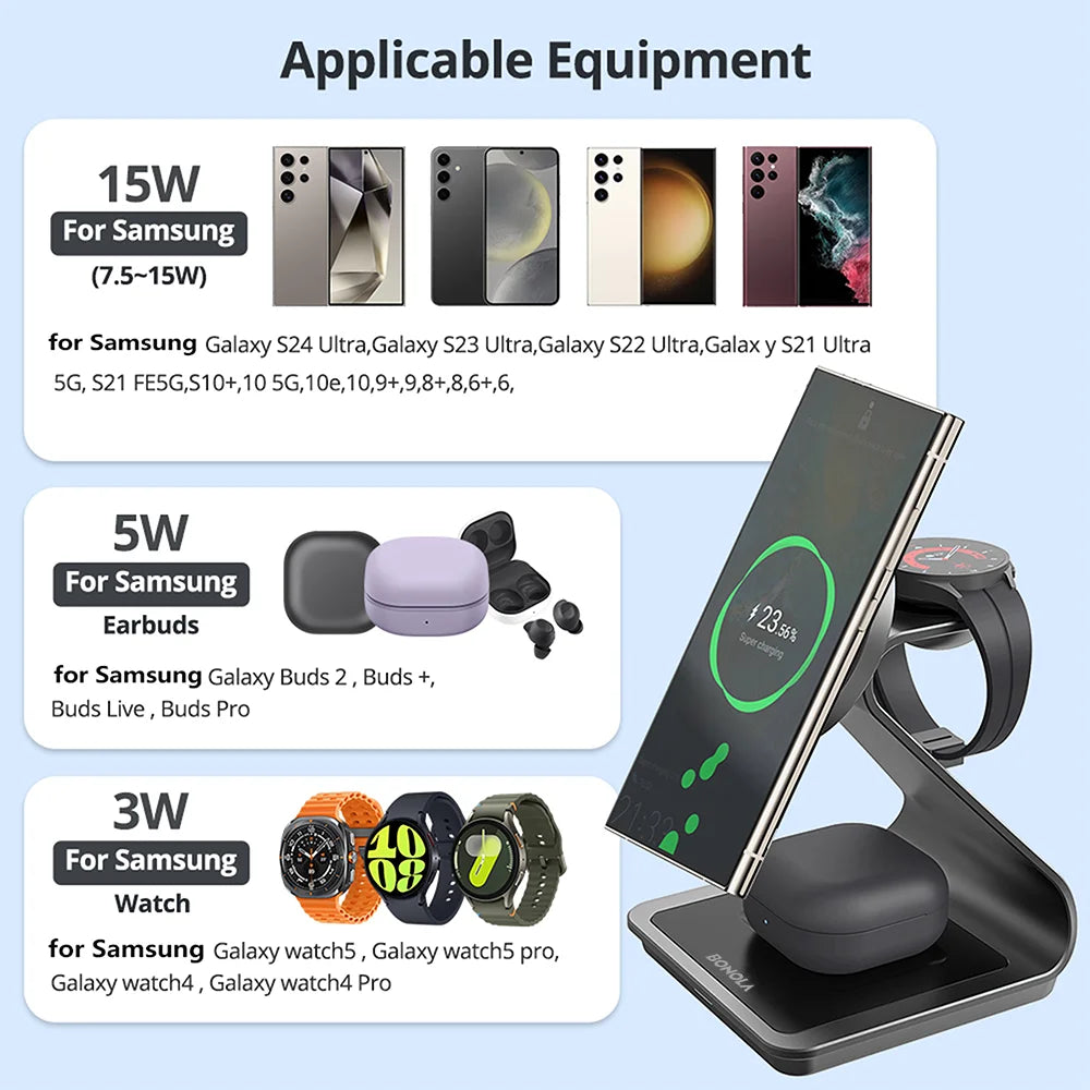 3-in-1 Magnetic Wireless Charging Station