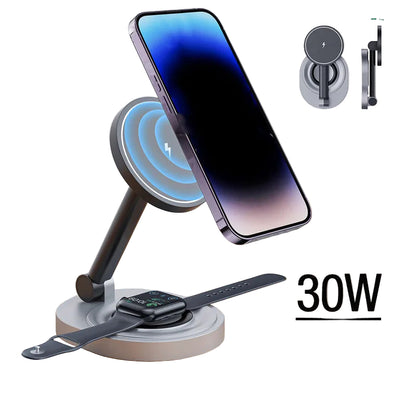 Magnetic 2-in-1 Wireless Charger Stand