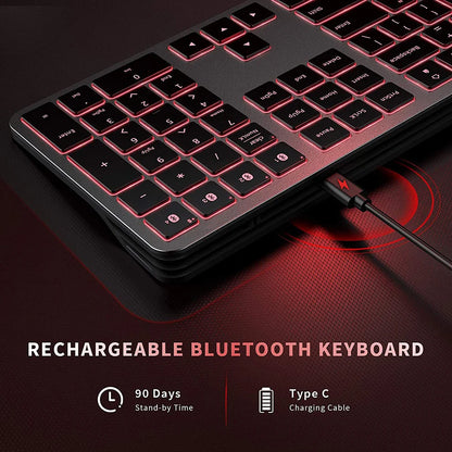 Rechargeable Wireless Backlit Bluetooth Keyboard