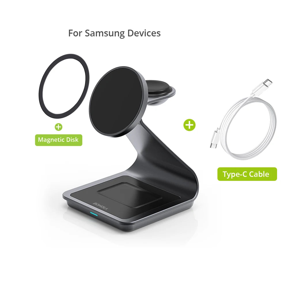 3-in-1 Magnetic Wireless Charging Station