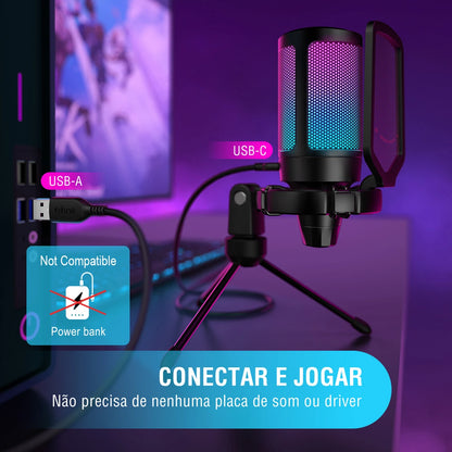 USB RGB Condenser Gaming Microphone