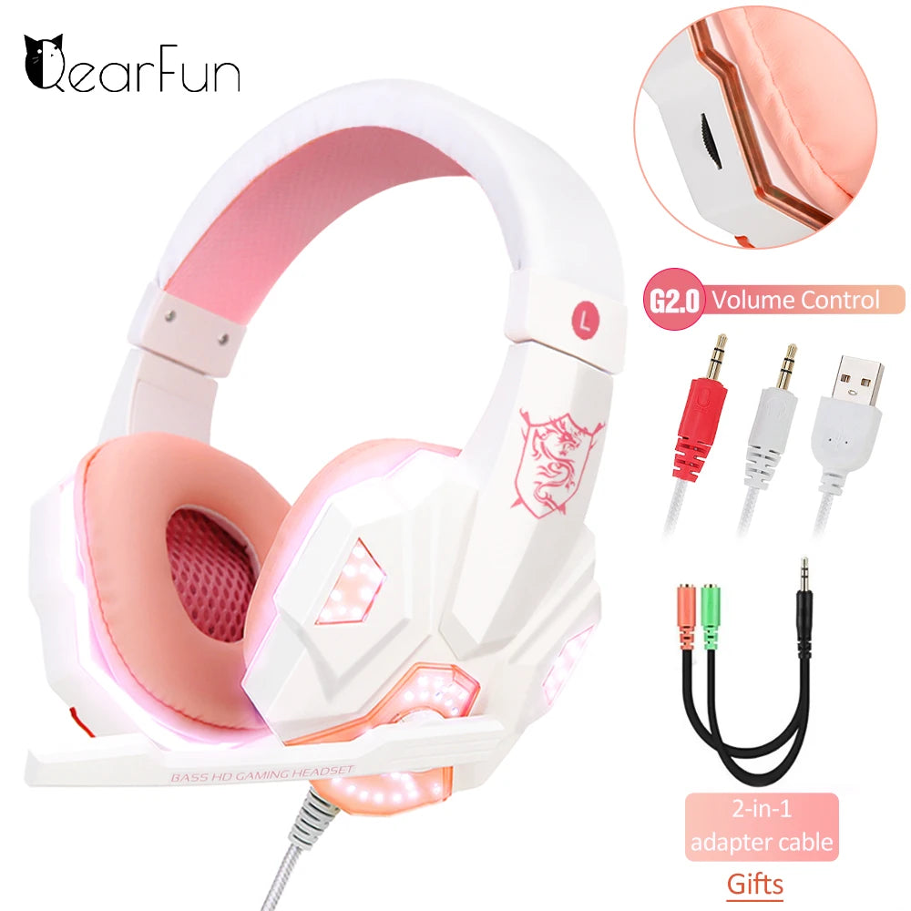 Wired Gaming Headset with LED Lights
