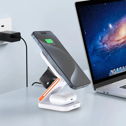 Foldable Magnetic Charger Stand 3-in-1
