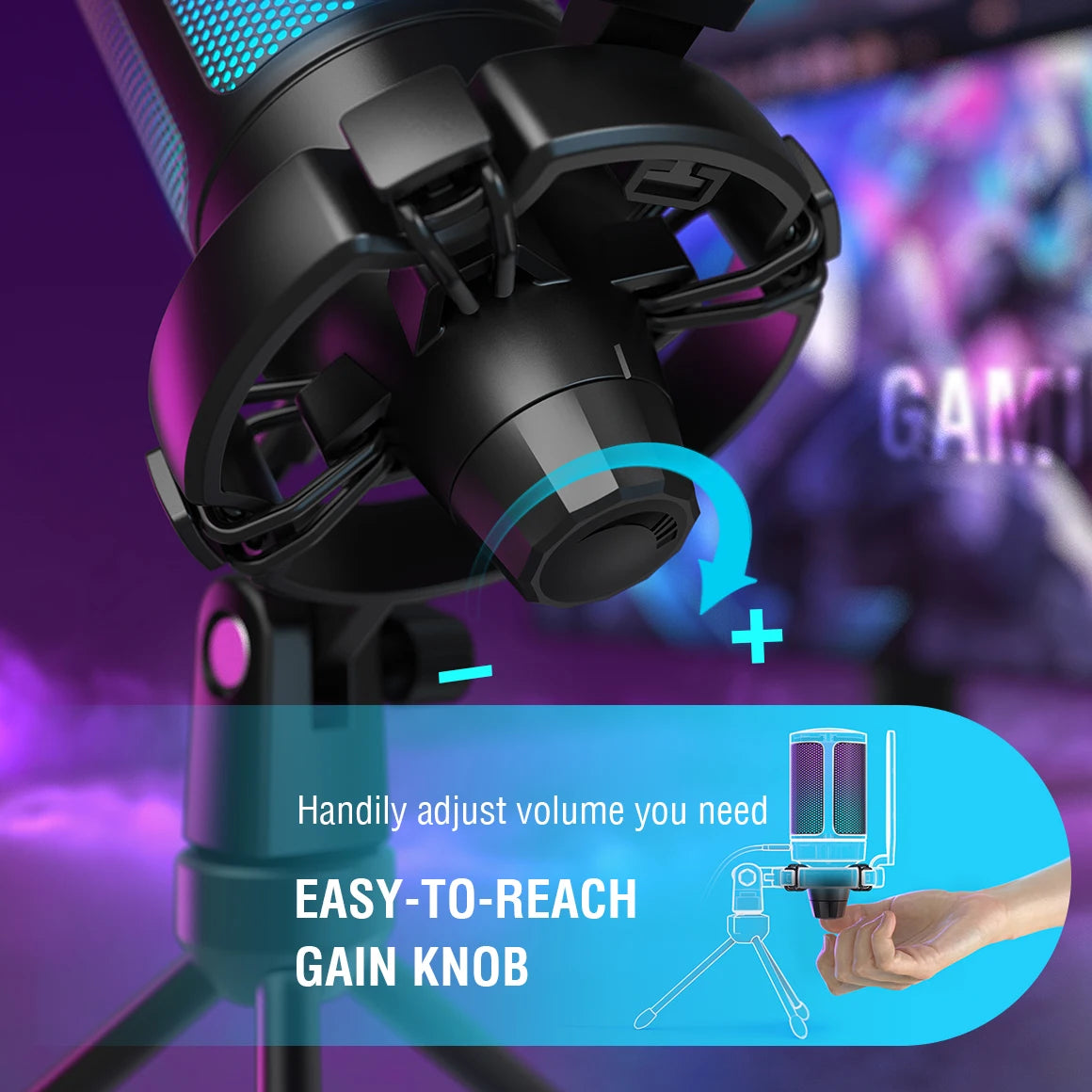 USB RGB Condenser Gaming Microphone