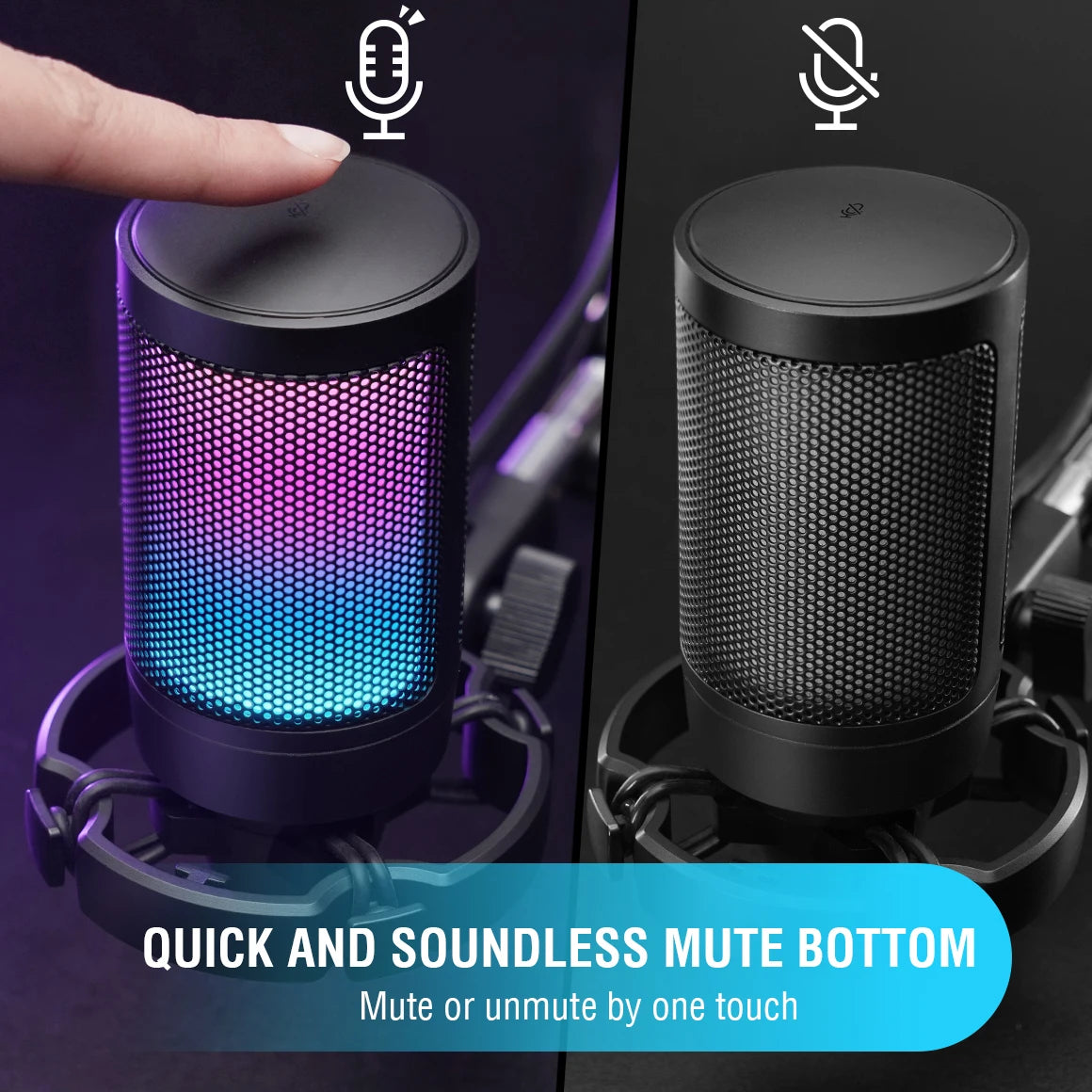 USB RGB Condenser Gaming Microphone