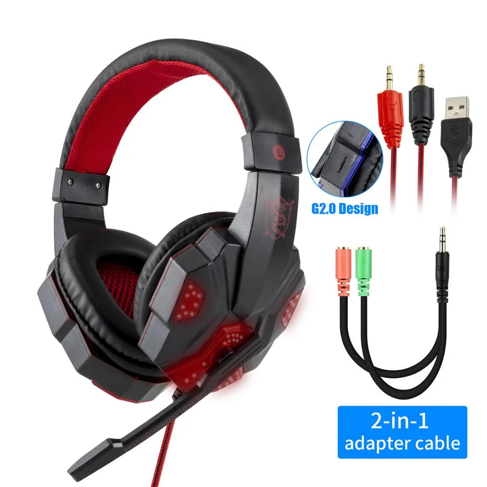 Wired Gaming Headset with LED Lights