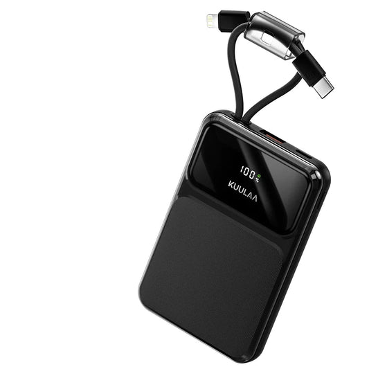 Portable Power Bank 10000mAh with Built-in Cables