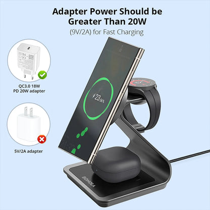 3-in-1 Magnetic Wireless Charging Station