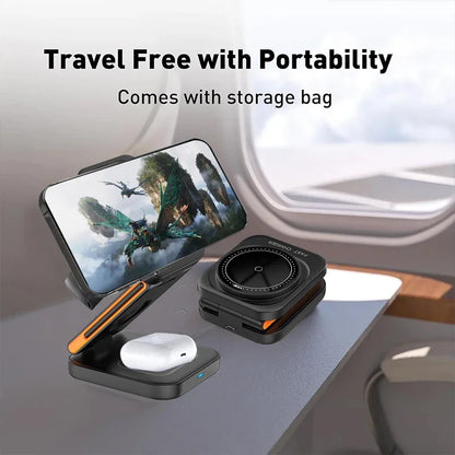 Foldable Magnetic Charger Stand 3-in-1
