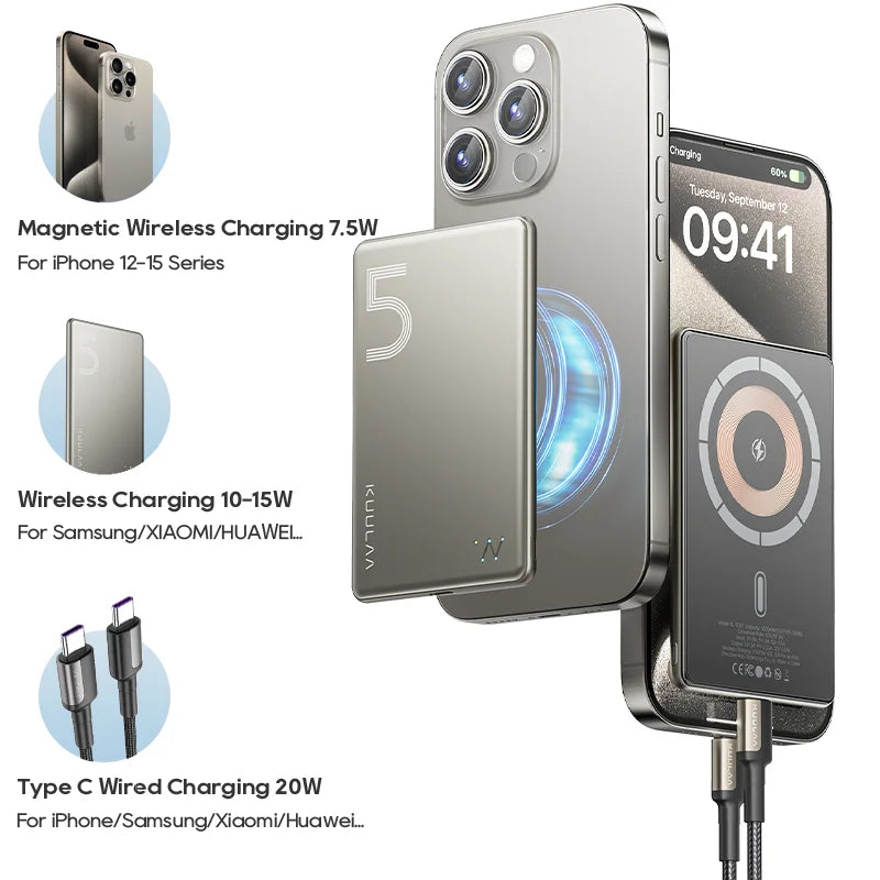 Magnetic Wireless Power Bank 5000mAh