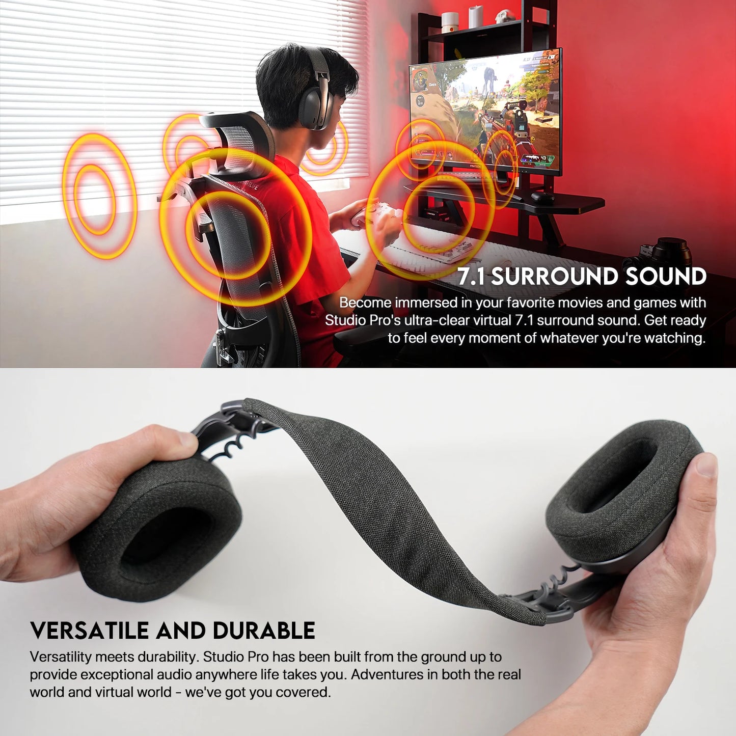 Wireless Gaming Headset with Surround Sound