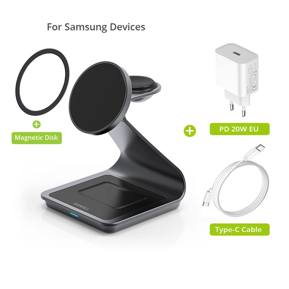 3-in-1 Magnetic Wireless Charging Station