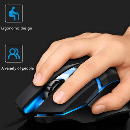 Ergonomic Backlit Wired Gaming Mouse – 1600 DPI